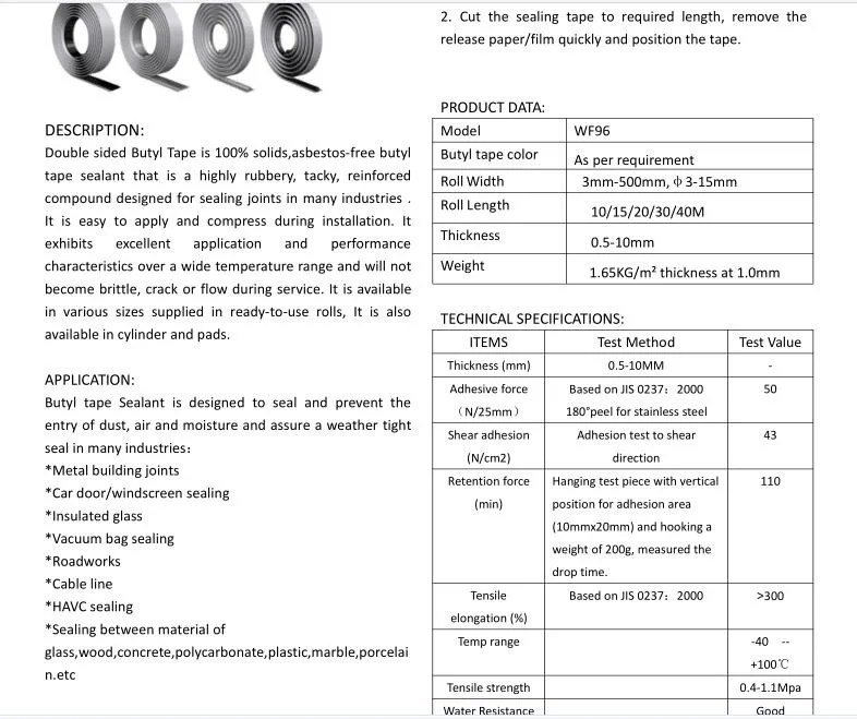 Mastic RV Roof Repair Waterproof Insulation Sealing Snake Glue Aluminum Foil Nonwoven Fabric Double Side Caulk Adhesive Strip Joist Cylinder Butyl Rubber Tape